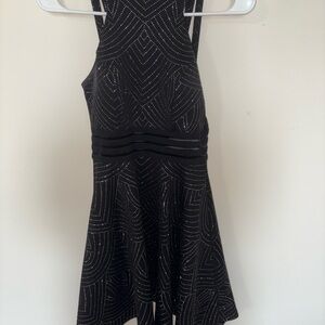 City Studio Black Dress with Subtle Patterns